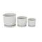 White Abstract Circle Pattern Ceramic Planter Set